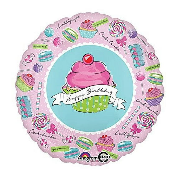 burton & burton happy birthday sweets with cupcake foil mylar balloon
