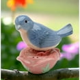 thumbnail image 2 of Ceramic Bluebird Rose Magnetic Salt Pepper Shakers 3.5in Gift, 2 of 3