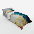 thumbnail image 2 of Ambesonne Ocean Bedding Set 3 Pcs, Tropical Trees Shoreline, Twin XL, Teal Yellow, 2 of 2