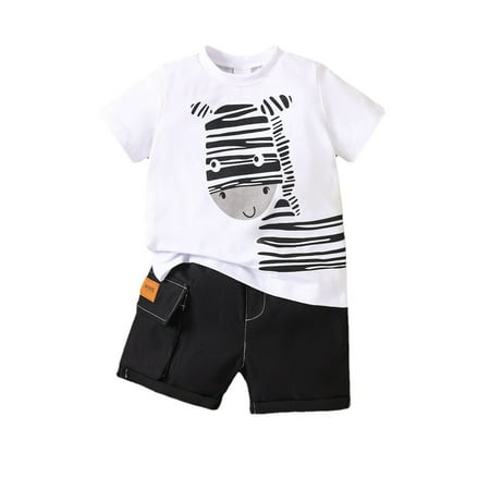 

Kids Toddler Baby Girl Clothes Spring Summer Print Animal Cotton Short Sleeve Tshirt Shorts Outfits Clothes Clothing Set