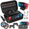 thumbnail image 1 of Ensemble d'Accessoires Périphériques de Jeu 12 en 1 Compatible avec Nintendo Switch Valise Multifonction, Support, Étui de Protection, Capot de Clé, Protecteur d'Écran, Volant, Poignée, Câble de Chargement Type-C, 1 of 7