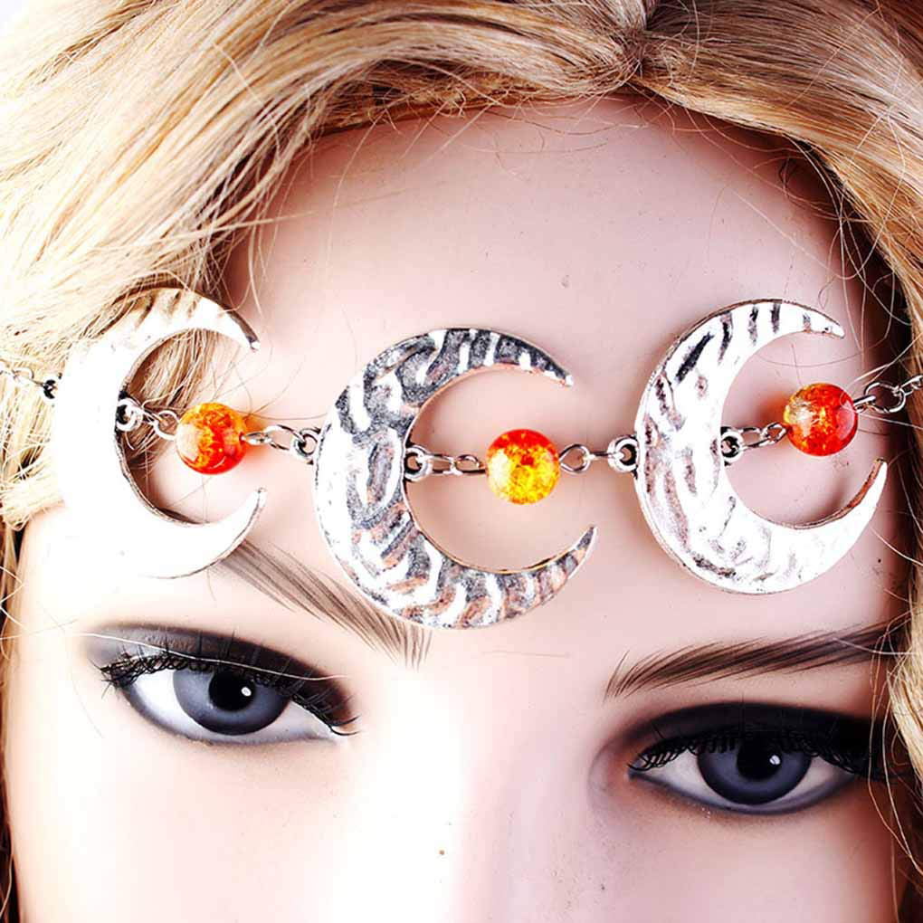 Boho Rhinestone Head Chain Crescent Moon Headpieces Pagan Hair Chains  Pentagram Witchy Hair Jewelry Gifts for Women and Girls (Style-3) | Walmart  Canada
