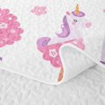 thumbnail image 5 of Metsweet Floral Unicorn Bed Spread Queen, Chic Flowers Queen Coverlet Set, Pink Purple White, 5 of 7