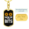 thumbnail image 3 of Show Me Your Bits Crypto Stainless Steel or 18k Gold Premium Swivel Dog Tag Keychain, 3 of 16