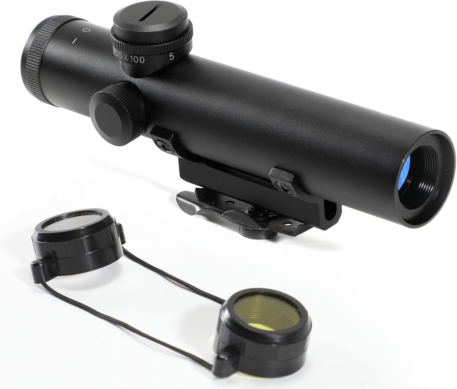 Rifle Scope 4x20, Carry Handle Rifle Scope, Mil Dot Reticle and BDC Turret, Peep Sight Mount, Retro A2 Style