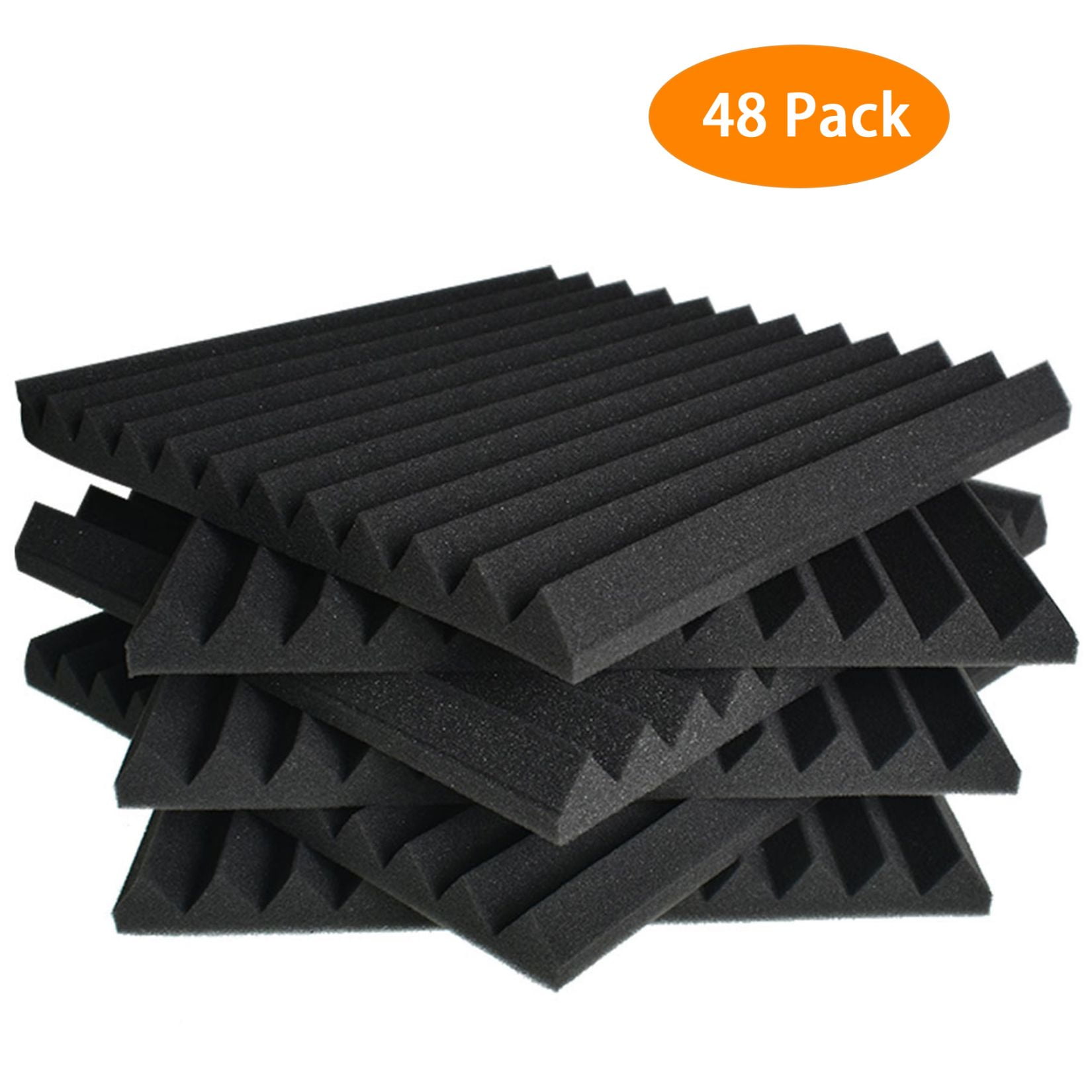 48 Pack Accoustic Foam Panel Studio Wedge Wall Panel 20 density Sound ...