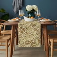 thumbnail image 2 of Beige Brown Green Table Runner - 70 Inch Long, Kitchen Dining Table Runner Dresser Scarves, Retro Botanical Abstract Art Farmhouse Decor for Coffee Tables Wedding Party Banquet, 2 of 8