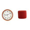 thumbnail image 1 of Reloj De Pared Con Forma De Pájaro Cantor, Taburete Otomano Con Reposapiés, Relojes De Pared Decorativos Para Cocina, Hogar, Oficina, Dormitorio, Guardería, Apartamento, Banco Cilíndrico., 1 of 8