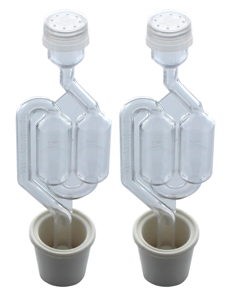 Pack of 2 Twin Bubble Airlock and Carboy Bung 