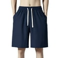 thumbnail image 3 of DPTALR Men's Knee Length Cotton Casual Cargo Shorts for Athletic Walking & Workout #Blue Big and Tall Men XXXL, 3 of 4