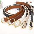 thumbnail image 7 of SUOSDEY 3 Pack Women Belts for Jeans Pants Ladies Leather Waist Belt with Liquid Shapes Gold Buckle, 7 of 7