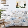 thumbnail image 3 of Coastal Ocean Duvet Cover Set Queen Size, Blue Yellow Shell Coral Starfish Marine Life 4 Piece Soft Microfiber Bedding Set with 1 Duvet Cover, 1 Flat Sheet, 2 Pillowcases, 3 of 9