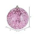 thumbnail image 2 of Vickerman 8" Contemporary Plastic Hail Ball Ornament in Glitter Pink, 2 of 2