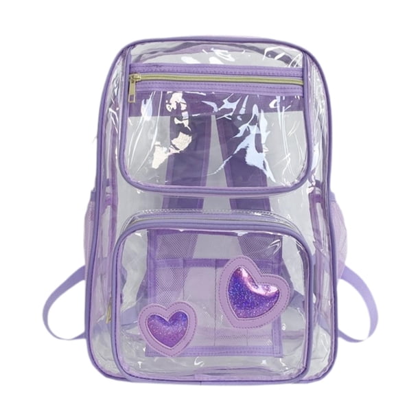 Lroiutian Mochila Transparente Para Niñas, Mochila Transparente Para La Escuela, Mochila Transparente Resistente Para Niños (negro A Cuadros