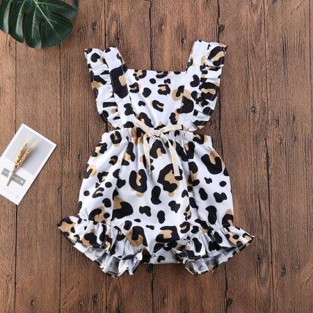 

DAETIROS Quick Drying Summer Cute Jumpsuit Romper Ruffle Girls Trousers Coffee