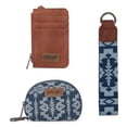 thumbnail image 7 of Wrangler Aztec Keychain Wristlet Wallets for Women Western Dual Pouch Wristlet Credit Card Holder Wallet with Zipper Pocket, Retro-Jean, 7 of 7