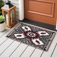 thumbnail image 4 of Red Grey White 2x3 Area Rugs for Living Room, Bohemian Ethnic Vintage Texture Non Slip Floor Mat Washable Low-Profile Indoor Carpet for Bedroom, Dining Room, Bathroom, 4 of 9