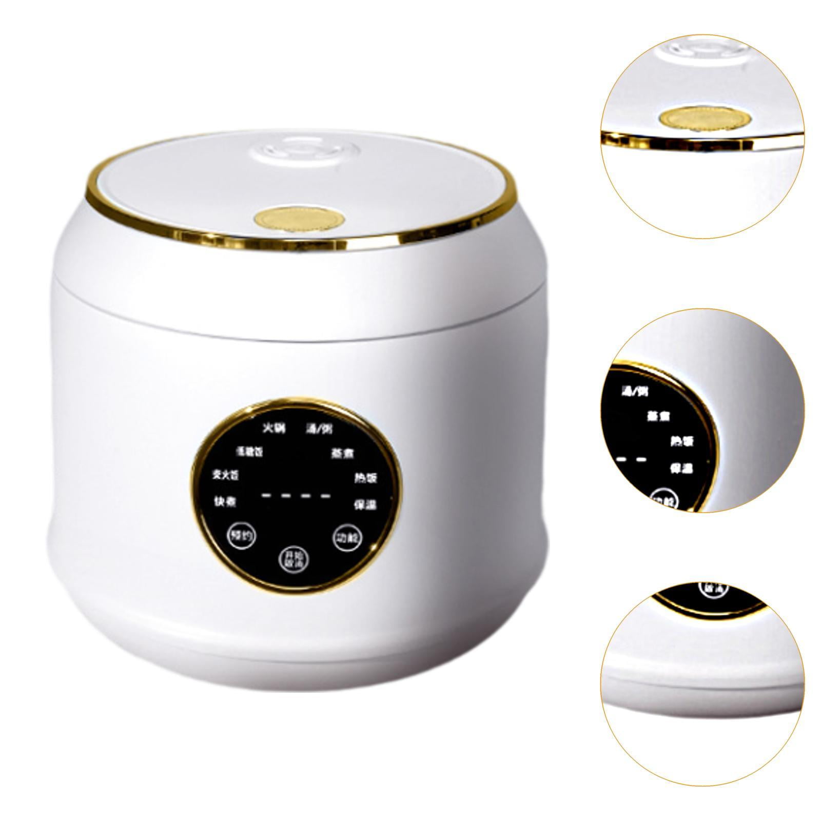 Fancyes Digital Rice Cooker Auto Keep Warm 2L 7 Cooking Function for Pasta Eggs Soup white