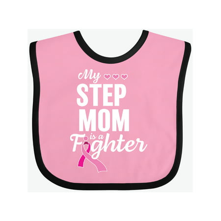 

Inktastic Breast Cancer Awareness My Step Mom is a Fighter Gift Baby Boy or Baby Girl Bib