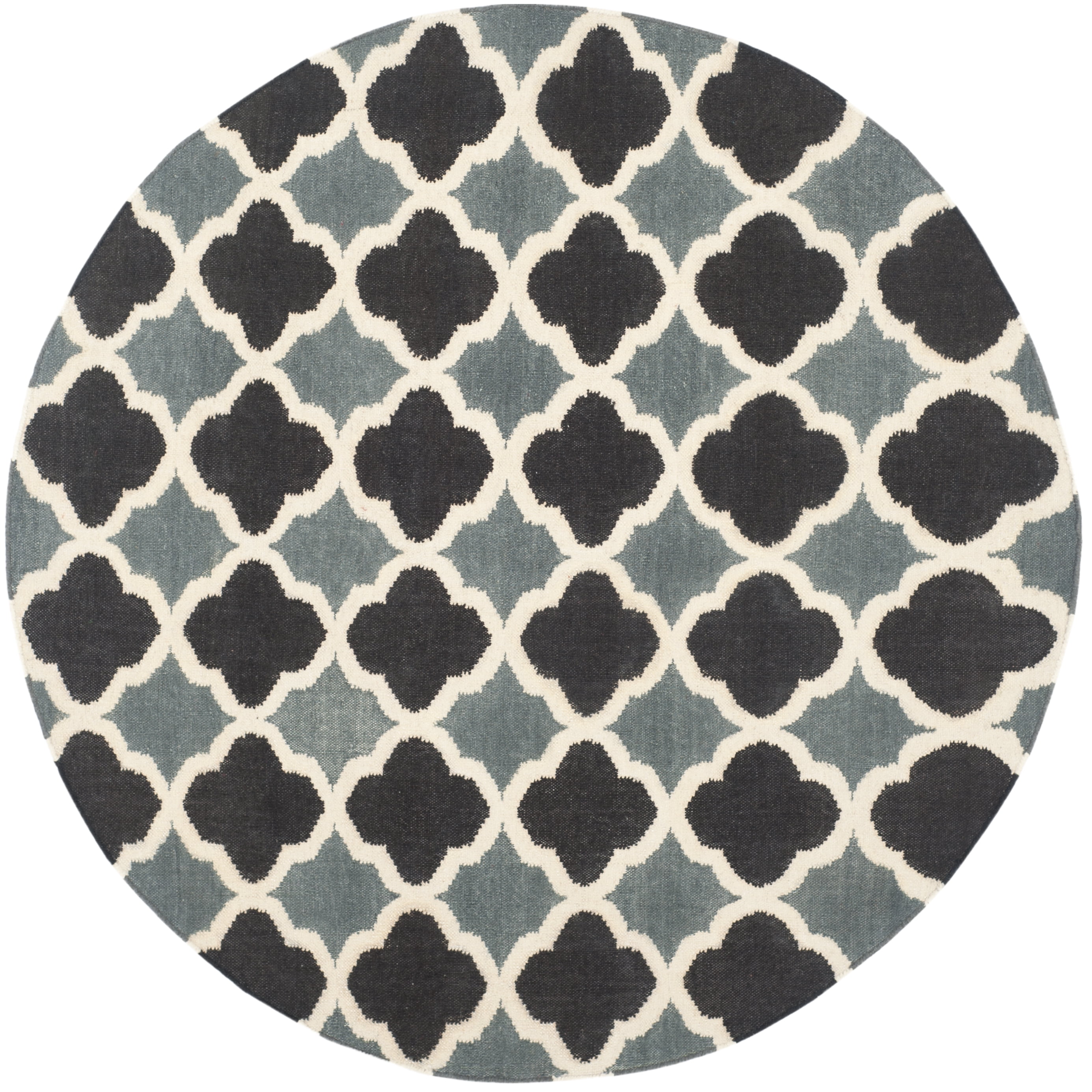 Safavieh Dhurries Caden Geometric Wool Area Rug, Blue/Navy, 6' x 6' Round