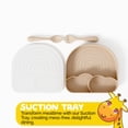 thumbnail image 2 of silicone feeding set with Section Tray and Infant Utensils by Muqee Peeko with Spoon and Fork - (3 Piece Set), 2 of 10