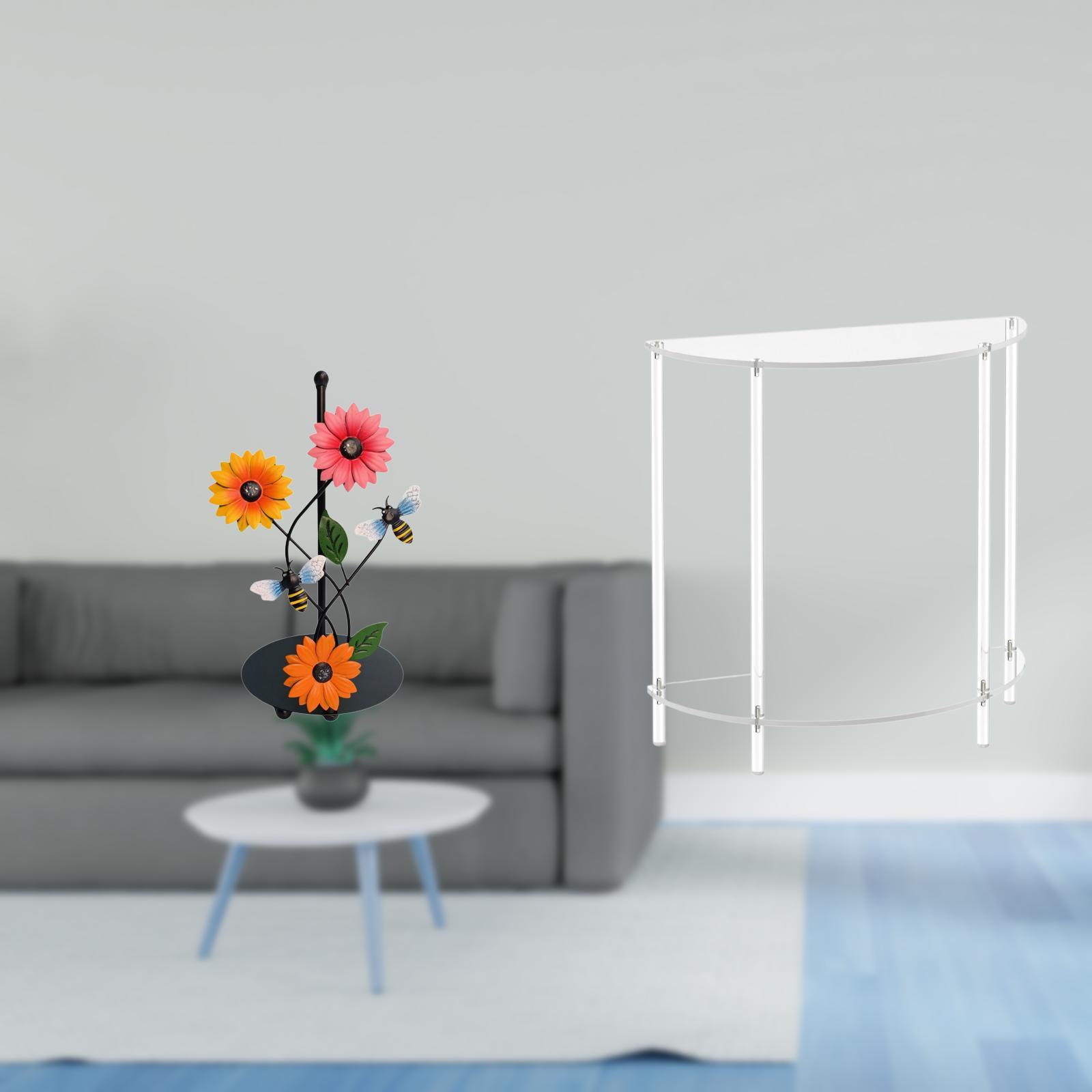 Fiocias Toilet Paper Holder Paper Towel Holder Acrylic Nightstand Clear Acrylic Side Table Iron And Acrylic Material Suitable for Kitchen Countertop