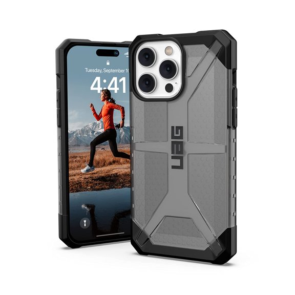 UAG Designed for iPhone 14 Pro Max Case Grey Ash 6.7" Plasma Lightweight Slim Shockproof Transparent Protective Cover Compatible with Wireless Charging by URBAN ARMOR GEAR