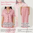 thumbnail image 5 of LANBAOSI Womens Pajama Set Short Sleeve Love Heart Print Comfy Button Down Shirt and Pants 2Pcs Sleepwear, Size M, 5 of 6