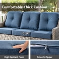 thumbnail image 4 of Vcatnet 5 Pieces Outdoor Patio Furniture Set High-Back Wicker Rattan Conversation Set Outdoor Sectional with Swivel Chairs and Coffee Table, Denim Blue, 4 of 11