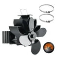 thumbnail image 4 of Wood Stove Fan Heat Powered Non-Electric Lotus Shaped Heat Distribution 4-Blade Silent Flue Pipe Hanging Fireplace Fan with Magnetic Thermometer for Home Wood Burning Stove/Log Burner, 4 of 10