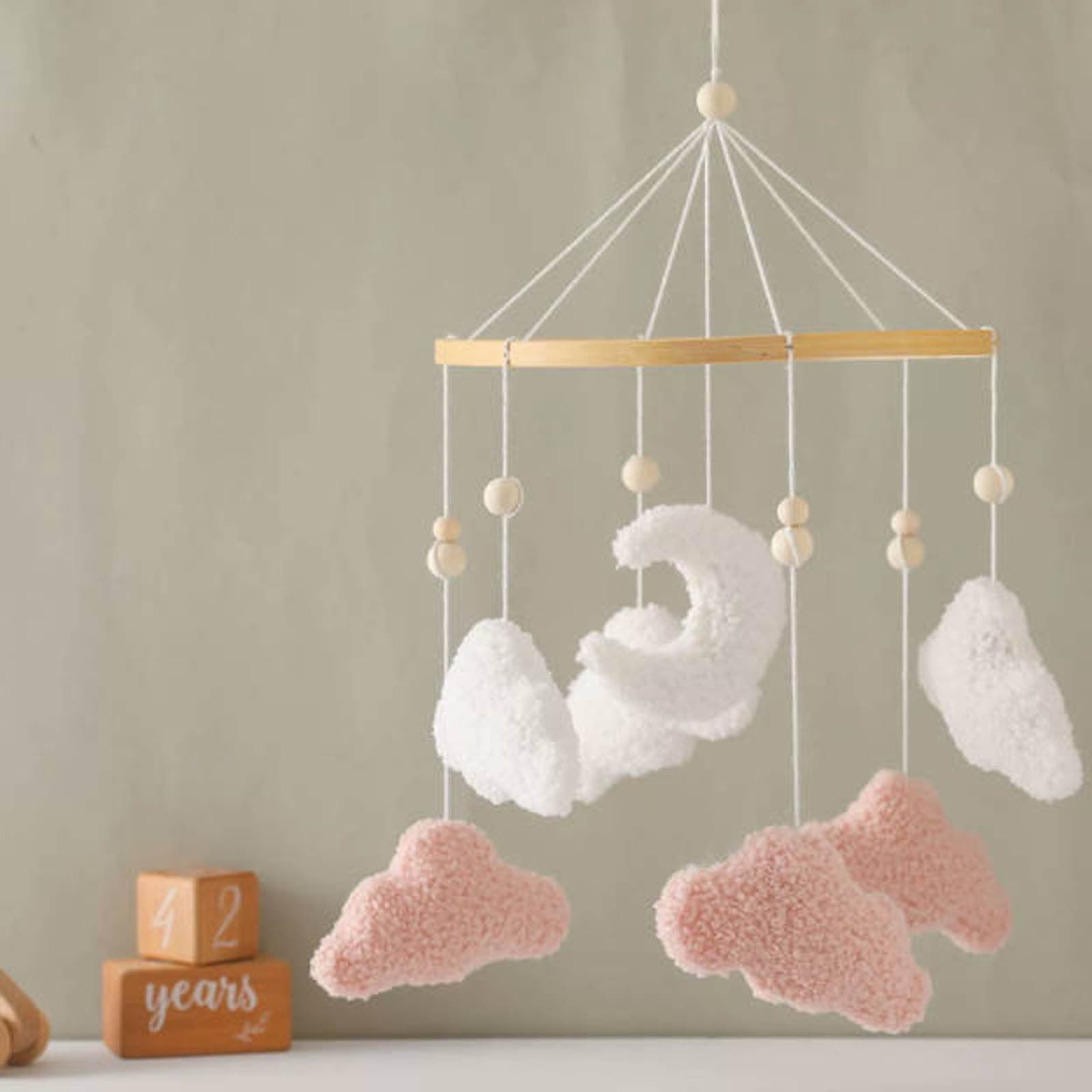 Boho Nursery Crib Mobile Soothing Hanging Toy With Gentle Music And Rotating Animal Characters For Development