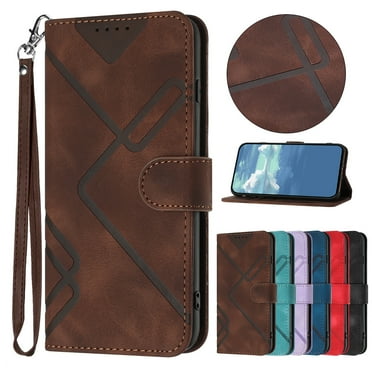 ELEHOLD Wallet Case for Samsung Galaxy S20 Plus,Premium PU Leather with Card Holders Magnetic Clasp Kickstand Function Wriststrap Shockproof Purse Case for Samsung Galaxy S20 Plus,Brown