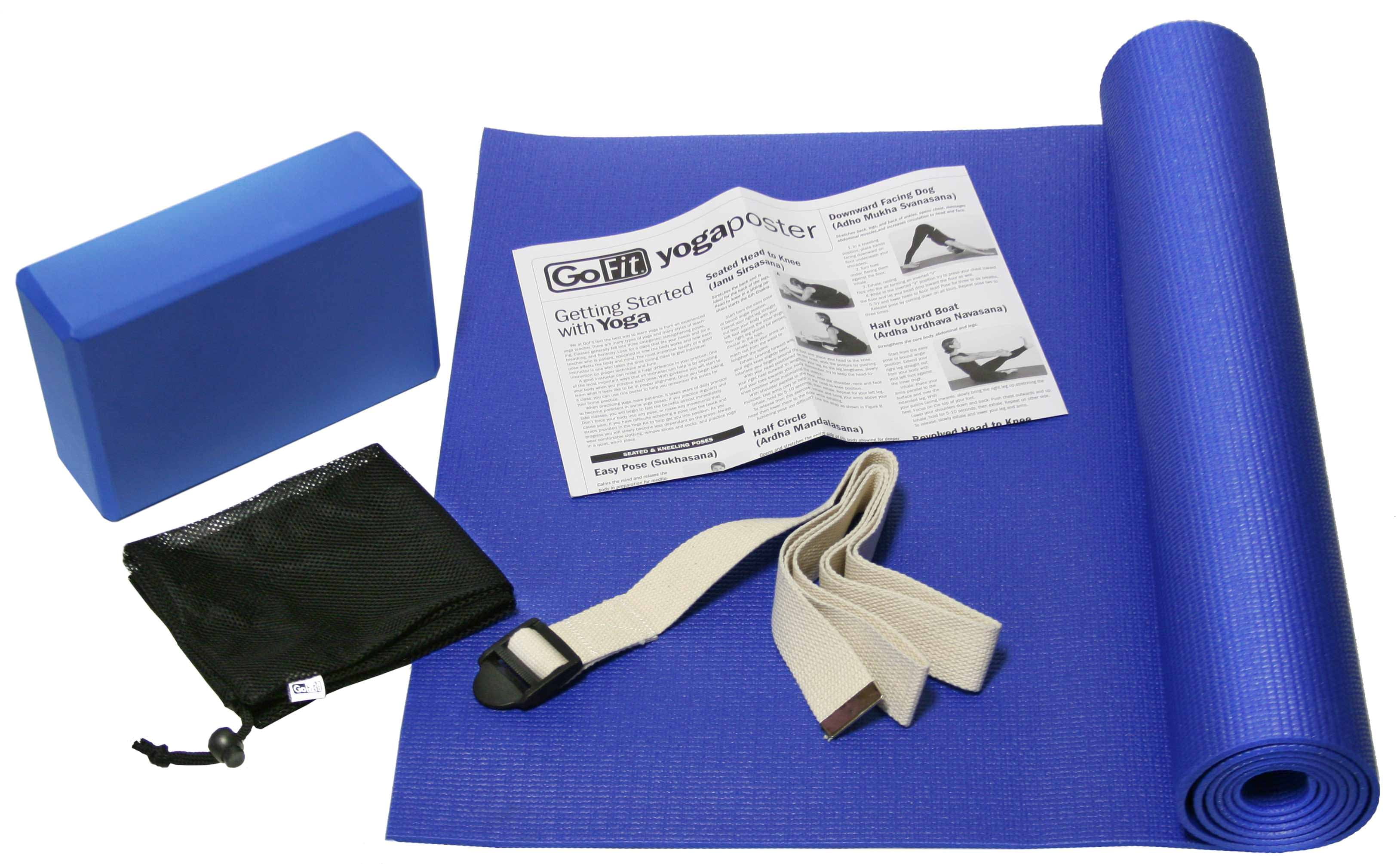 GoFit 5 Piece Yoga Kit 68” x 24” Mat