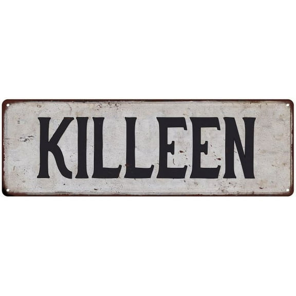 KILLEEN Vintage Look Rustic Metal City State Sign 8 x 24 Matte Finish Metal 108240041121