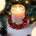 Qocolhg Christmas Candle Rings Wreaths with Mini Pine Cones and Red