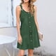 thumbnail image 3 of Camisón de poliéster para mujer, vestido de tirantes con cuello en V y botones para vacaciones de primavera y verano., 3 of 7