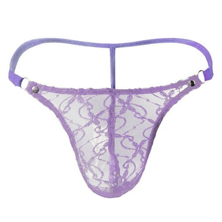 

UDAXB Lingerie Men s Sexy Lingerie Underwear Lace Mesh G-string Thongs Panties Briefs(Buy 2 get 1 free)