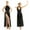 Black, variant on Aiihoo Womens Lyrical Dress Sequins Sleeveless Ballet Leotard Tulle Split Maxi Skirt Modern Dance Dress Black X-Small
