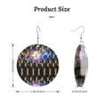 thumbnail image 2 of Saxophone Musical Instruments Dangle Round Acrylic Drop Circle Earrings For Women, 2 of 7