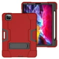thumbnail image 7 of Dteck Case For iPad Pro 12.9" 5th Generation 2021,Shockproof Rubber Kickstand Case 3-Layer Protection Heavy Duty Cover for iPad Pro 12.9-inch 5th Gen 2021,Red+Black, 7 of 7