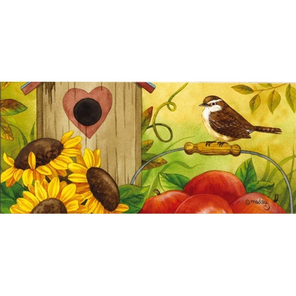 Evergreen Autumn Medley Decorative Mat Insert, 10 x 22 inches