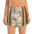thumbnail image 2 of Balery Golden Drapes Pillars Clouds Pantalones cortos deportivos para mujer con forro y dos bolsillos, elásticos, para entrenamiento, gimnasio, yoga-Large, 2 of 7