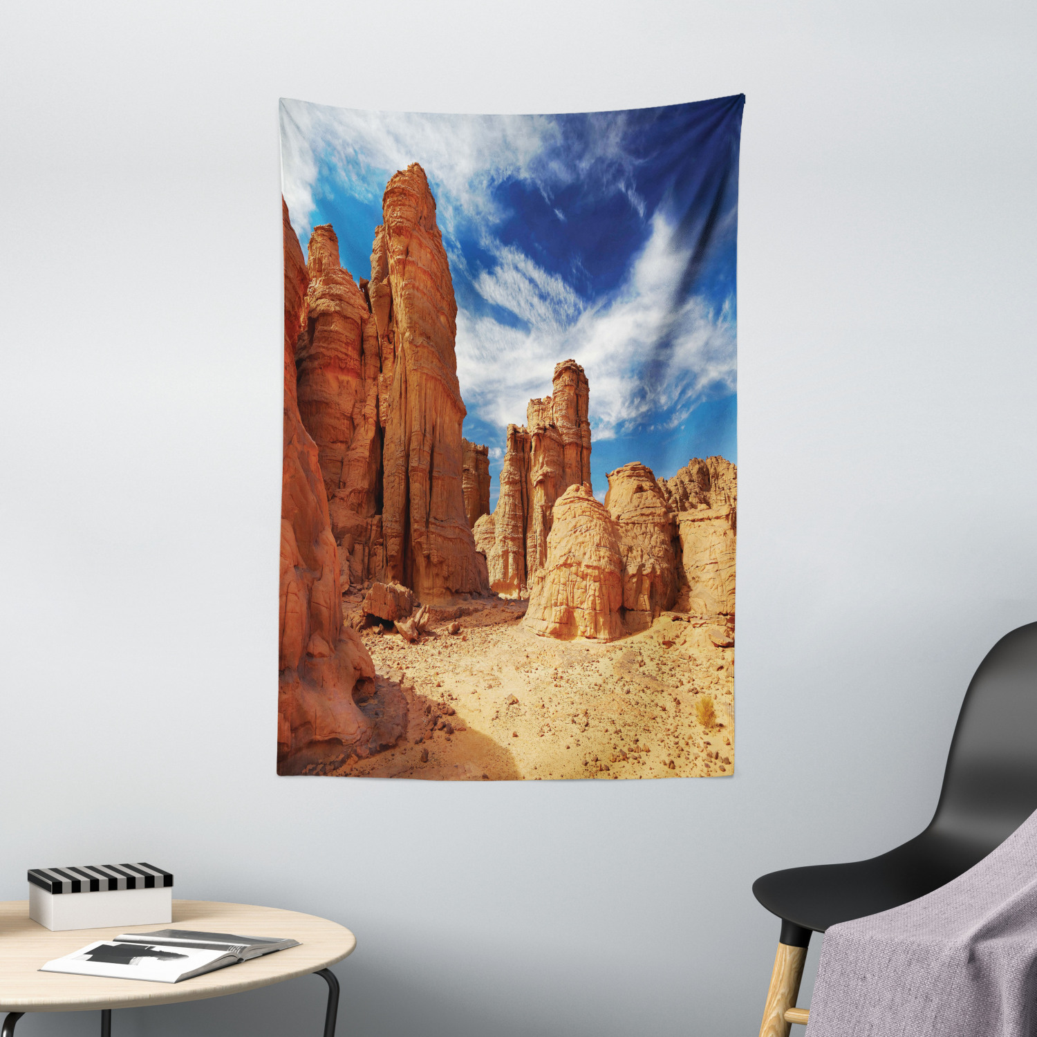 Desert Tapestry, Bizarre Sandstone Cliffs in Sahara Desert Tassili N