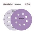 thumbnail image 2 of 5 Pack 5-Inch Purple Sanding Discs 2000 Grits 8 Hole Hook & Loop Professional Aluminum Oxide Sandpaper, 2 of 6