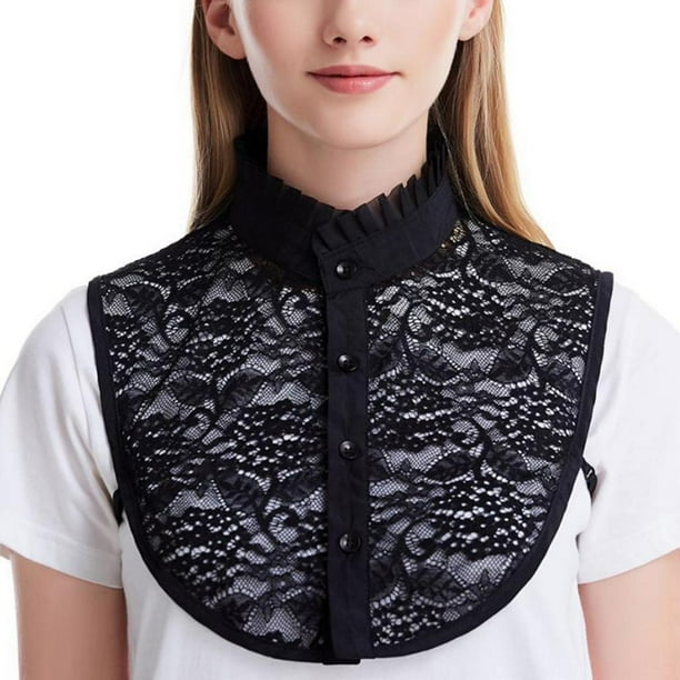 Collar de encaje falso a la moda cuello de blusa desmontable cuello extraible Negro Yuyangstore Cuello desmontable de encaje sintetico Walmart en linea