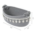thumbnail image 3 of REGALWOVEN 1 Pack Storage Basket, Shelf Closet Storage Bin with Tassels for Key Tray Bowl for Entryway Desk, Catchall Home Decor Light Gray 13.4*6.3*4.7in, 3 of 5