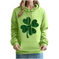 thumbnail image 4 of Women's St. Patrick'S Day Hoodie Loose Long Sleeve Pullover Clover Print Casual Irish With Pocket Green XXL, 4 of 4