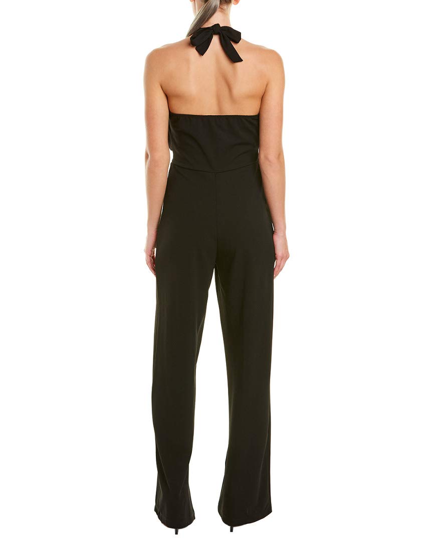 bebe ruffle halter jumpsuit