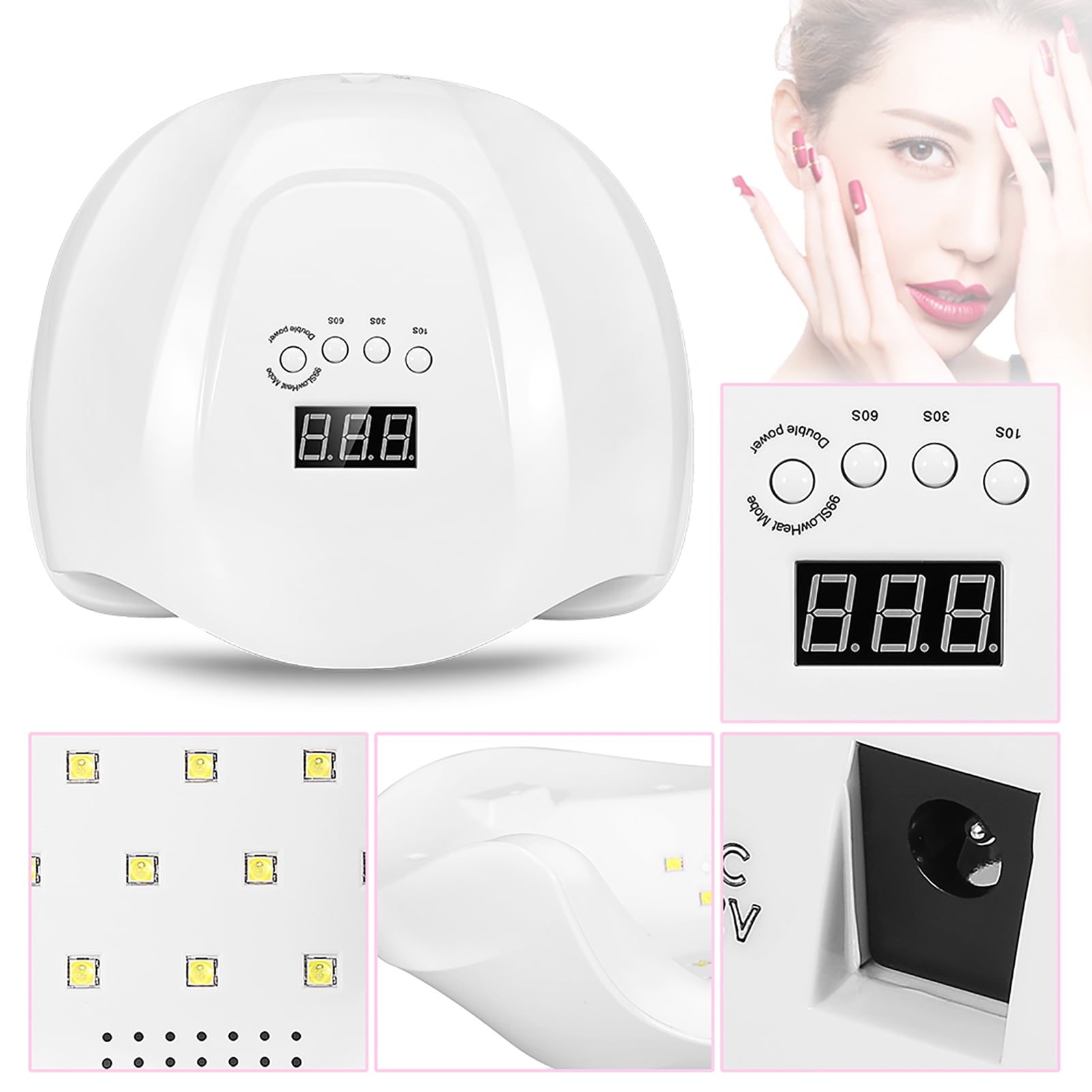 Nieyigj 54W SUN X UVLED Nail Lamp Professional Dryer for Gel Polish with Smart Sensor, US Plug White