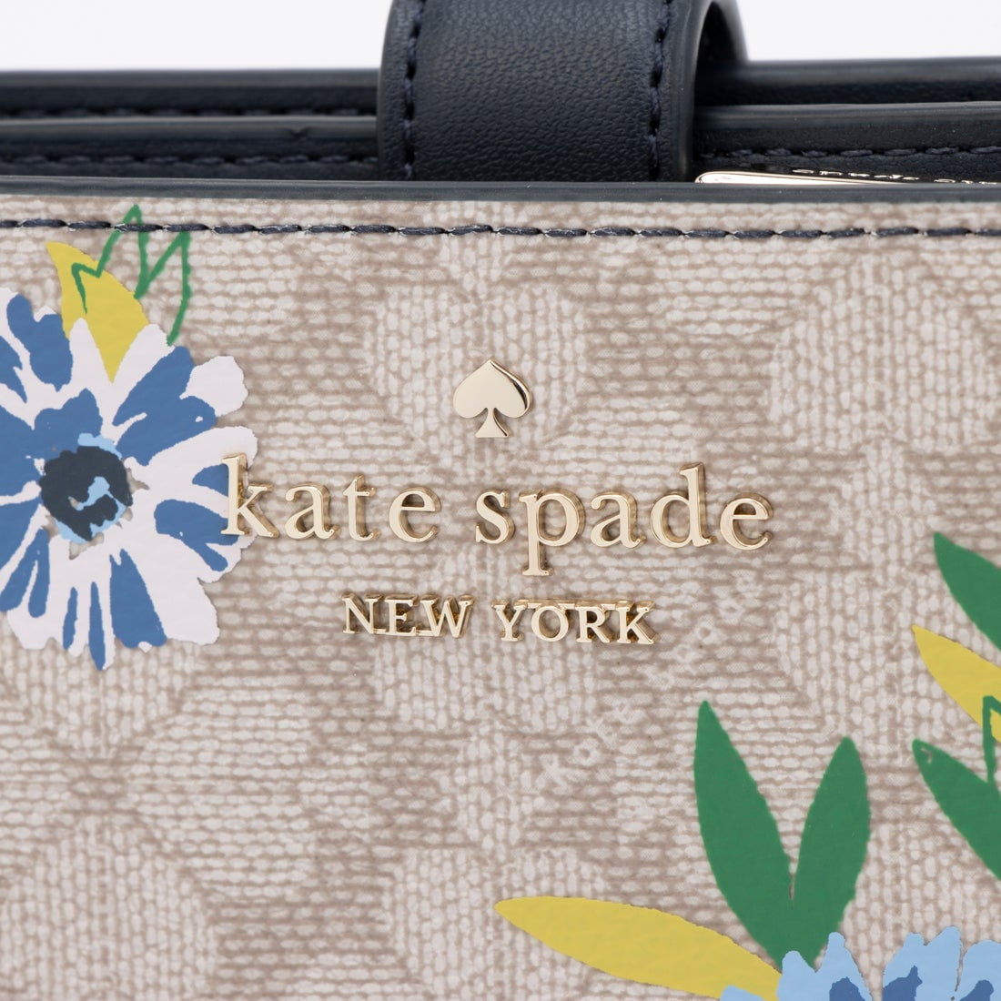 Kate Spade New York Women's Medium Bifold Floral Wallet in PVC Leather (Blazer Blue Multi)